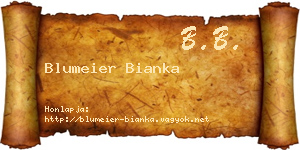 Blumeier Bianka névjegykártya